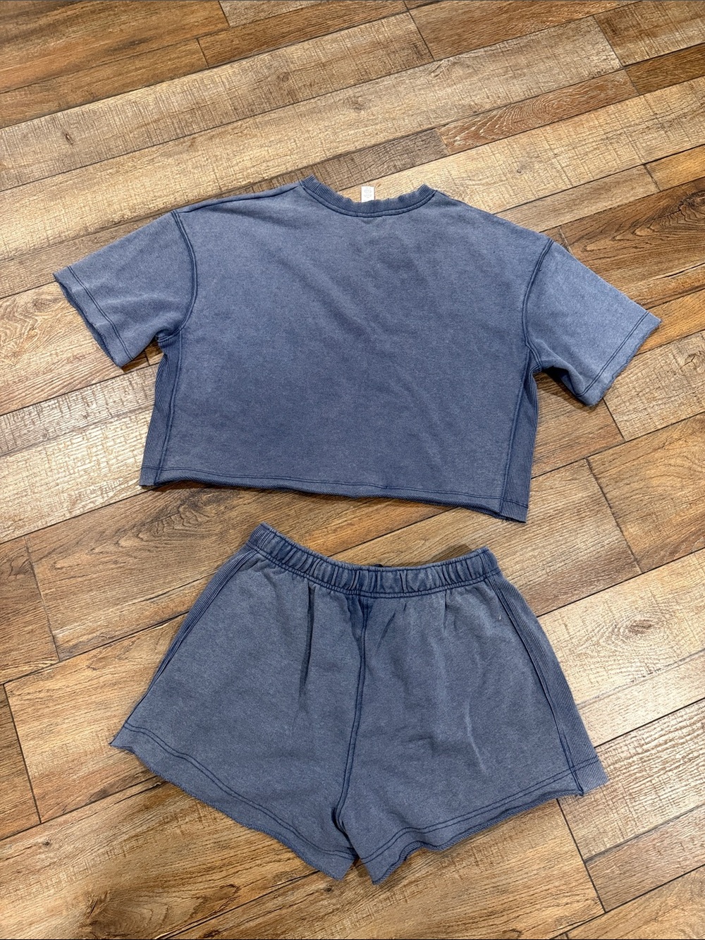 Yogalicious Casual Two-Piece Lounge Set in Washed Blue - Picture 2 of 2